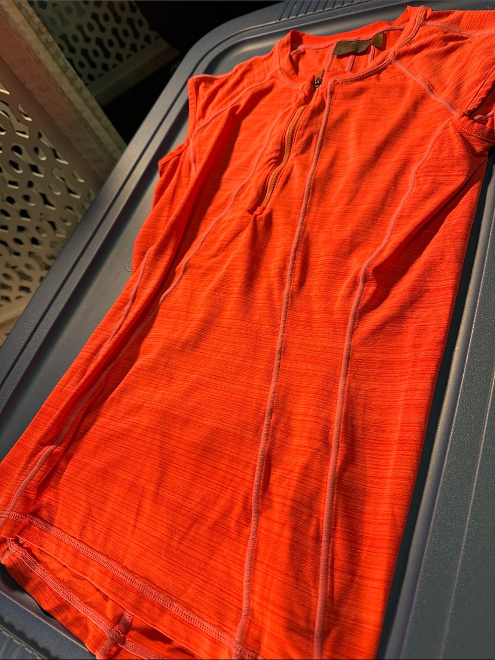 Sleeveless Zip-Front Active Dress in Bright Orange